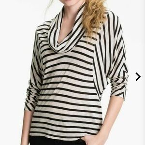 SPLENDID STRIPED COWL NECK SHIRT